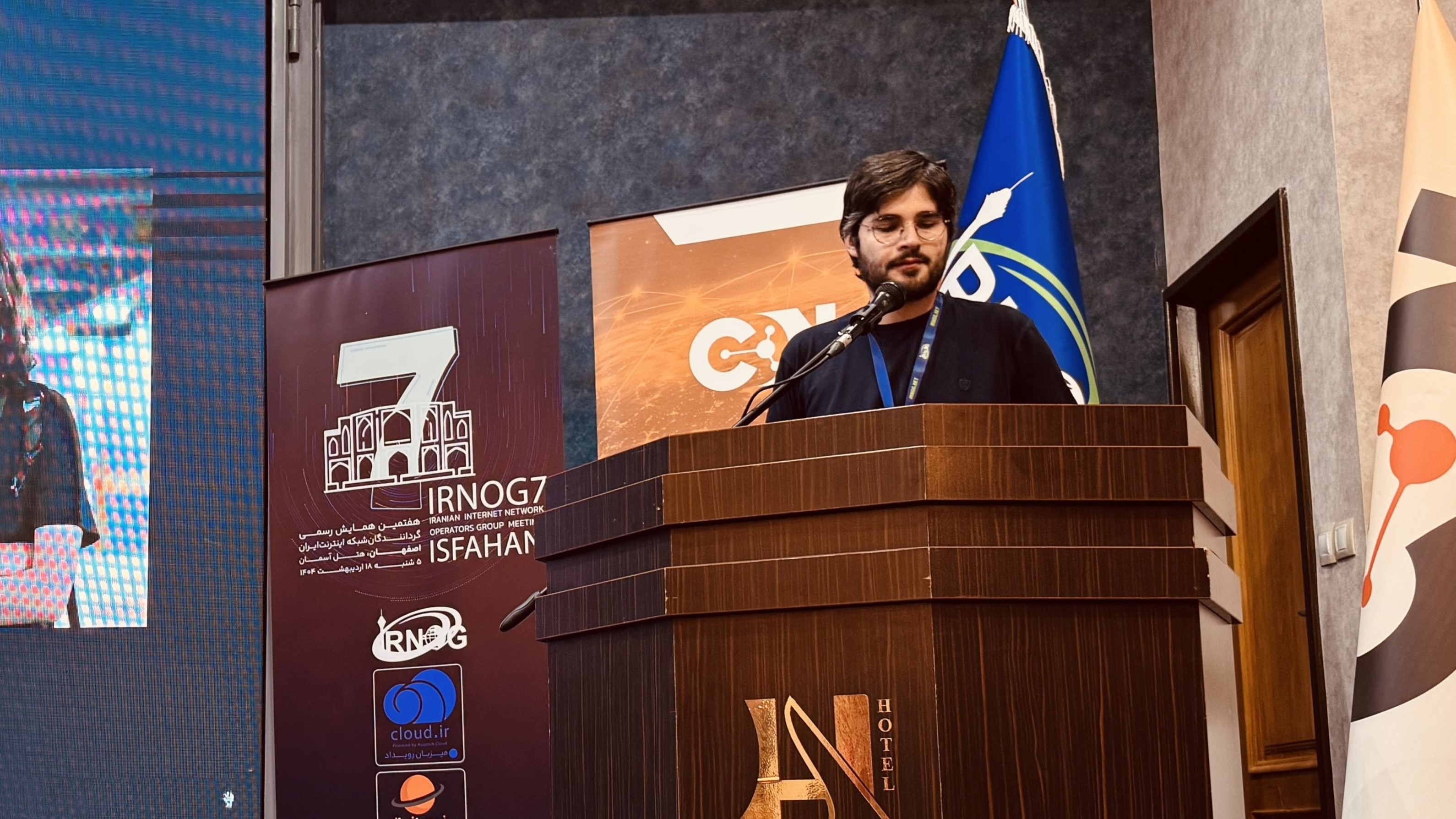 IRNOG7 talk photo for dn42: An Internet Sandbox for Learning BGP