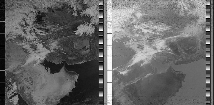 My best capture, NOAA 18 over the Persian Gulf Max El 84 February 6th, 2023 07:03 UTC (the radiation pattern is still there)