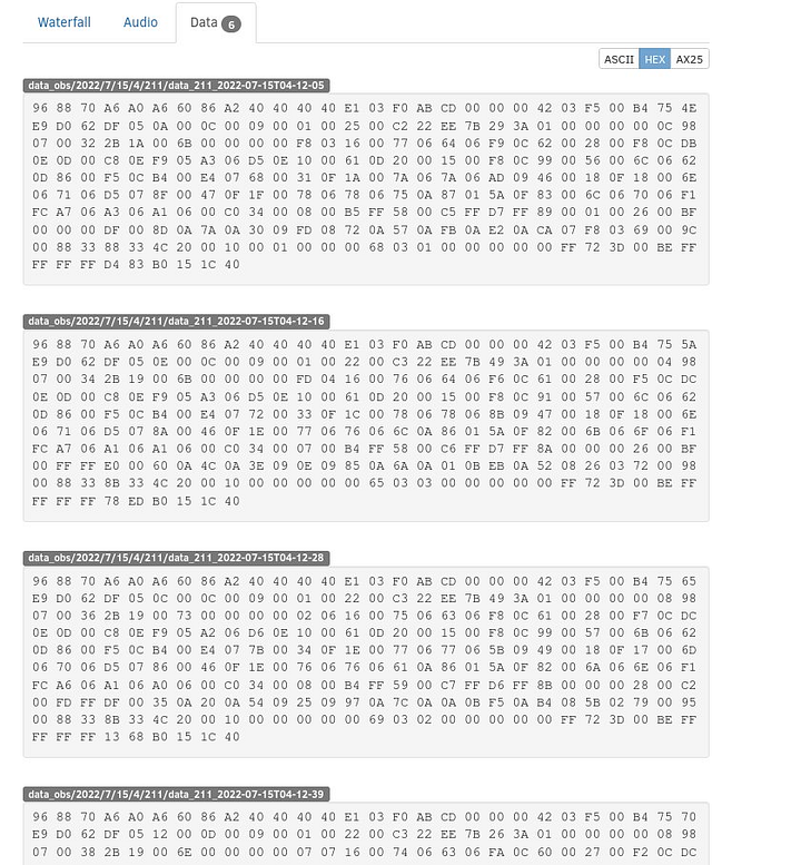 SatNOGS automatically converts the frames