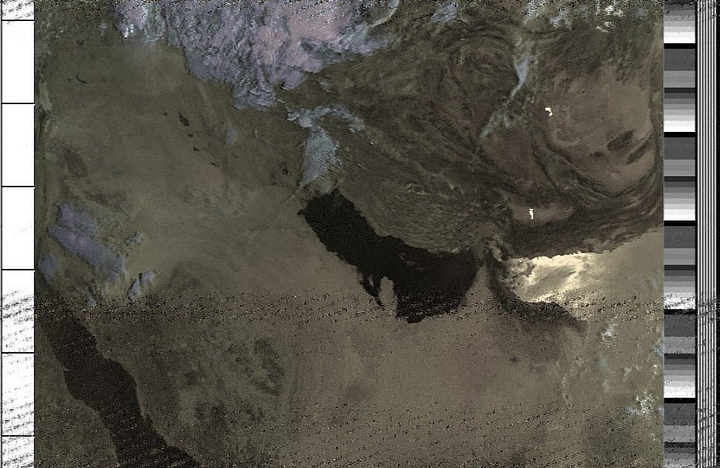 The previous image with false color